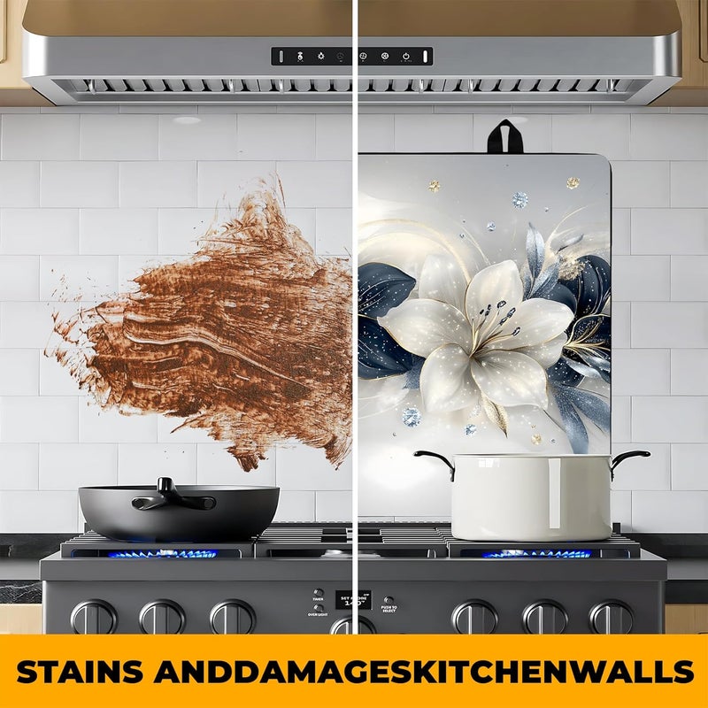 BVBOX Stove Top Cover Retro Flower Gas Stove Top Cover for Home Decoration Kitchen Pad Non-Stick Washable Cooktop Covers Countertop Protector Keep Stove Clean 28"x20" (Flower) - Image 5